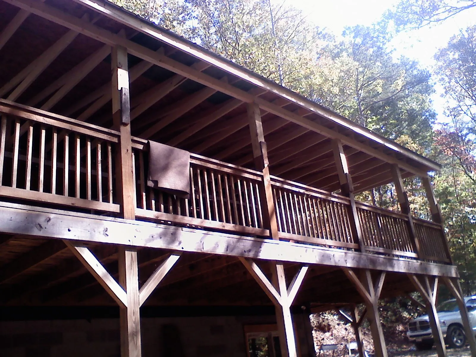 Timber framing under a new elevated porch and deck — Roof Leak Repair in Deatsville by Roofing Brothers